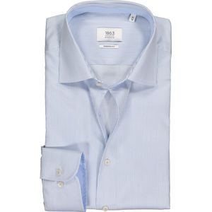 ETERNA 1863 modern fit premium overhemd - 2-ply twill heren overhemd - lichtblauw met wit gestreept - Strijkvrij - Boordmaat: 39