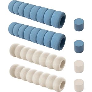 4 stuks deurgreep-beschermhoezen antistatische beschermhoes anti-botsings-deurklink-beschermhoes - Crèmekleurig + Blauw - Geschikt voor restaurants, scholen, ruimtes