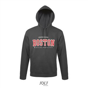 Hoodie 3-201 Boston Massachusetts rood - Zwart, xxL