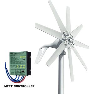 Windturbine - Windmolen - Windturbine Generator - Windenergie - Horizontale - 1000W - 12V - met Gratis MPPT Controller - Duurzame Energie voor Thuisgebruik -Wit