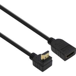 HDMI verlengkabel - Haaks - 1.4 - 1 meter - Verguld - Zwart - Allteq