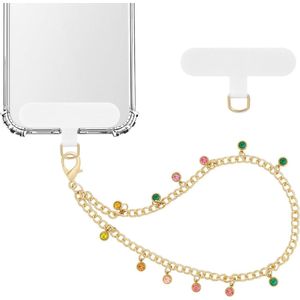 Universal Colored Diamond Phone Wrist Strap with Tether Tab - Gold