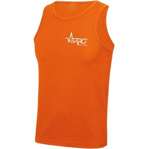 FitProWear Sporthemd Heartbeat Oranje Heren Maat XXL - Hemden - Sportkleding - Trainingskleding - Polyester - Mouwloos - Shirt