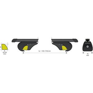 Lampa stalen dakdragers L - Evos RS | Geschikt voor diverse modellen