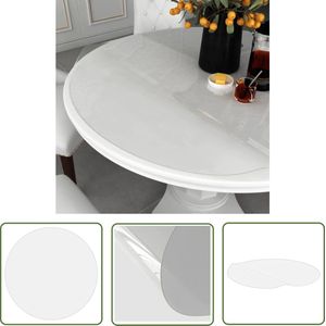 The Living Store Tafelbeschermer Ø90 cm 2 mm PVC transparant - Tafelaanschuif - Tafelmat - Pvc Tafelbeschermer - Tafelprotector - Krasvast