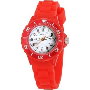 Fako® - Kinderhorloge - Siliconen - Classic - Rood