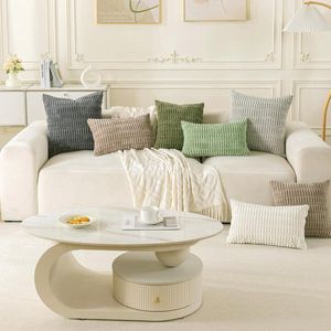 Set van 4 decoratieve kussenslopen, 40 x 40 cm, crèmewit, corduroy fluweel, kussen, bankkussen, sierkussen, kussenslopen, kussenhoes voor bank, bank