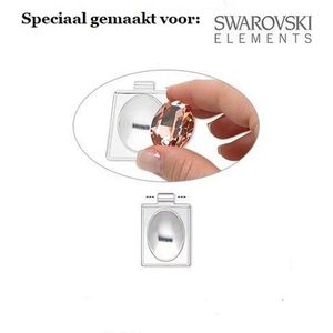 Zilverplated hanger, 45x30mm, speciaal gemaakt voor de Swarovski fancy steen 4127 van 30x22mm