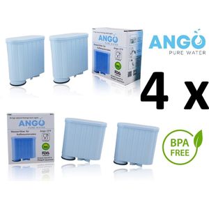 4 x ANGO waterfilter filter voor Saeco & Philips AquaClean koffiemachine CA6707, CA6903, CA6903/00, CA6903/01, CA6903/10, CA6903/99. Incanto Serie™, Intelia Deluxe Serie™, PicoBaristo Serie™, GranBaristo Serie™, Exprelia Serie™, Xelsis Serie™ en meer