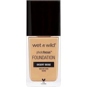 Wet 'n Wild - Photo Focus Dewy - Foundation - 372C Desert Beige - VEGAN - Medium Dark Warm - 30 ml