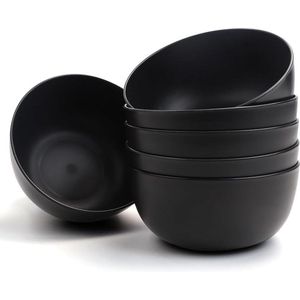 Ontbijtkommen - Set van 6 - 1400 ml - Grote capaciteit - Plastic - Soepkom - Saladekom - Ontbijtkom - Soepgranen - Ramen - Salade - Onbreekbaar - Pasta - Dessertkom - Barbecuefeesten
