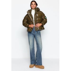 Trendyol Khaki Oversized Capuchon Glanzend Waterafstotend Pufferjack Tweeaw24Mo00212