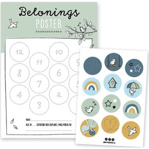 Beloningsposter A4 | groen | incl. 12 stickers | Thuismusje