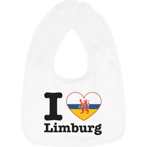 Hospitrix Baby Slabbetje met Tekst I Love Limburg"" | 0-3 maanden | Wit | Cadeau voor Zwangerschap | Provincies Nederland | Limburg