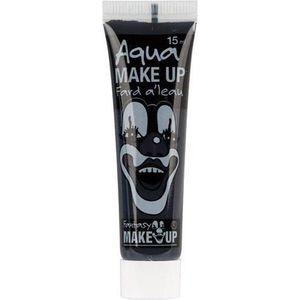 Halloween Zwarte horror schmink op waterbasis tube 15 ml - Schminken - Schmink halloween/carnaval - Make-up