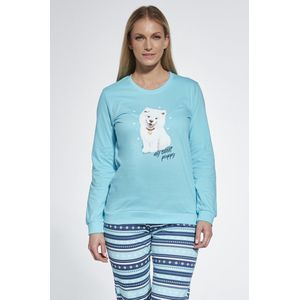 Cornette Katoenen Matching Gezin Pyjama Dames Volwassenen Lange Mouw Lange Broek Sweet Puppy 671/345 M