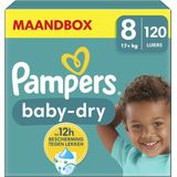 Pampers Baby-Dry - Maat 8 (17kg+) - 120 Luiers - Maandbox