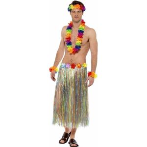 3x stuks gekleurde regenboog hawaii verkleedset - verkleedkleding