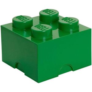Bouwsteenhouder met 4 knoppen stapelbare container 57 l groen - Sterren en strepen - Meerkleurig