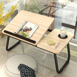 Laptoptafel Werkplek Inklapbaar Laptopstandaard - Stabureau - Ideaal voor Thuiswerken - Licht Hout