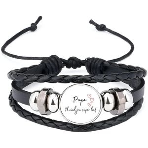 Akyol - papa ik vind jou super lief armband zwart - Vader - de liefste papa - vader cadeautjes - vaderdag - verjaardag - geschenk - kado
