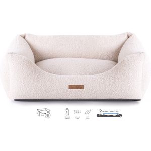 Dog's Lifestyle Orthopedische hondenmand Boucle Ivory / Ivoor S 65cm -Ook in M, L en XL - Wasbare hoes