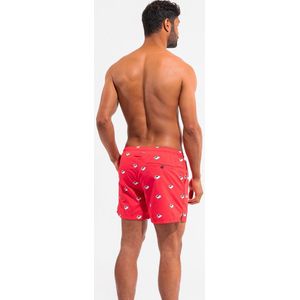 A-dam James - Zwembroek - Boxershort - Zwemshort - Gemaakt van Gerecyclede Flessen - Vegan - Heren - Mannen - Rood - M