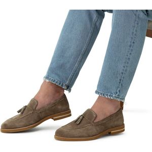 Manfield - Heren - Taupe suède loafers - Maat 45