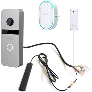 Doorsafe 6666 PRO - Professionele internet camera video deurbel - FHD 2MP - via 2,4 of 5Ghz WiFi of netwerkkabel - 32Gb & NAS - instelbaar bewakingsgebied & lichaamsdetectie + met draadloze 433 Mhz. gong