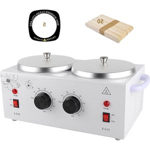 Professionele schoonheidssalon waxverwarmer pot voor pijnloze ontharing - instelbare temperatuur set voor thuisgebruik - 220 V (dubbele potten)