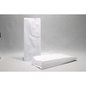 Papieren Zijvouwzakken 2 kg Cellulose Wit 140x60x350mm - 100 st