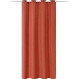 JEMIDI Kant-en-klaar gordijn in linnenlook - Gordijn met ringen 140 x 245 cm - Ondoorzichtig gordijn - Terracotta