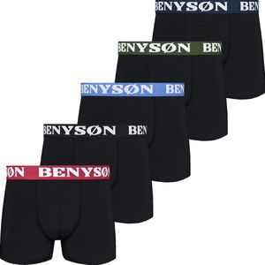Boxershort Heren | Benyson | 5 Pack | Katoen | Maat XXL | Zwart | Ondergoed Heren | Onderbroeken Heren |
