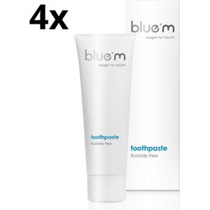 4x Bluem Tandpasta Fluoride Vrij 75 ml - Voordeelverpakking