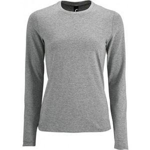 SOLS Dames dames Keizerlijk T-Shirt met lange mouwen (Grijze Mergel)