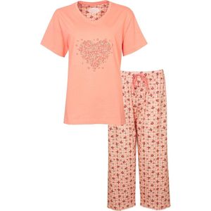 Tenderness Dames Pyjama - Katoen - Licht Oranje - Maat S
