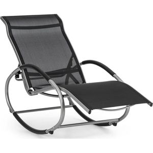 Santorini schommelstoel ligstoel aluminium polyester zwart