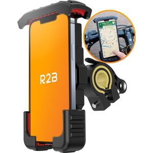 R2B® Robuuste Telefoonhouder Fiets - 360 Graden Rotatie - Gsm Houder Fiets - Accessoires - Fiets Telefoonhouder - Fietshouder - Ook voor scooter & motor - Model Delft