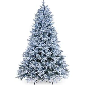 Snowy Hamilton kunstkerstboom - 183 cm - groen - Ø 152 cm - 2.585 tips - 350 ledlampjes - besneeuwd - metalen voet