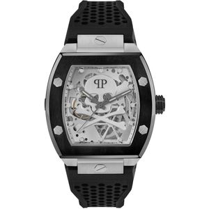 Philipp Plein The $Keleton PWBAA2023 Horloge - Siliconen - Zwart - Ø 44 mm