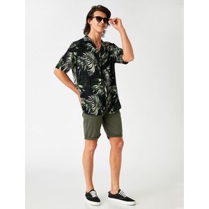 Koton Mannen Normale taille Direct Gabardine shorts met gelaagde pijpen