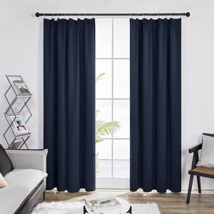 Verduisterende Gordijnen Plooiband, Gordijn Warmte-isolerend, Kant en Klaar, in Polyester voor Slaapkamer, 140x175 cm (B x H), set van 2
