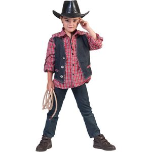 Funny Fashion - Cowboy & Cowgirl Kostuum - Ranger Cowboy Kind Jongen - Blauw - Maat 140 - Carnavalskleding - Verkleedkleding