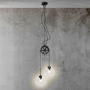 Lumineo glazen Hanglamp met katrol - 77,5 cm