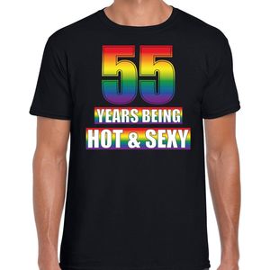 Hot en sexy 55 jaar verjaardag cadeau t-shirt zwart - heren - 55e verjaardag kado shirt Gay/ LHBT kleding / outfit XL
