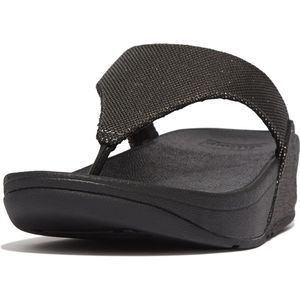 FitFlop Lulu Glitz-Canvas Toe-Post Sandals ZWART - Maat 40