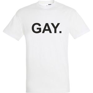 T-shirt Gay. | Regenboog vlag | Gay pride kleding | Pride shirt | Wit | maat L
