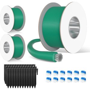 300m perimeterdraad grensdraad set robotmaaier comp kabel connector bite-proof haringen