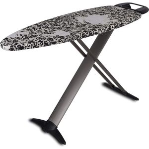 Opvouwbare aluminium strijkplank 130 x 47 cm - Hoogte 93 cm - Hoge kwaliteit met ijzeren steun - Stoomcentrale steun