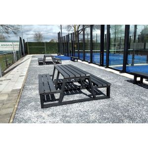 Rockwood® Picknicktafel Larix - Zwaar Kunststof - Ural Black 3.00m